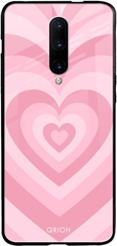QRIOH Glass Back Cover for OnePlus 7 Pro  (Multicolor, Grip Case, Silicon, Pack of: 1)