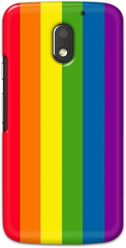 NDCOM Back Cover for Motorola Moto E3 Power Stripes Rainbow Colors Printed  (Multicolor, Hard Case, Pack of: 1)
