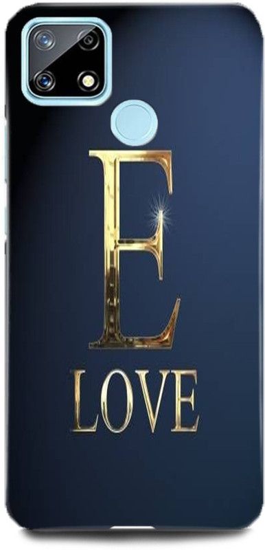 FUGGA Back Cover for Realme Narzo 20, E, LETTER, ALPHABET, LOVE, E, NAME  (Multicolor, Hard Case, Pack of: 1)