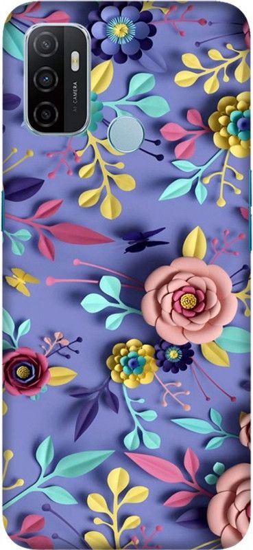 PNBEE Back Cover for Oppo A32, PDVM00 - 3D Flower Print  (Multicolor, Hard Case, Pack of: 1)