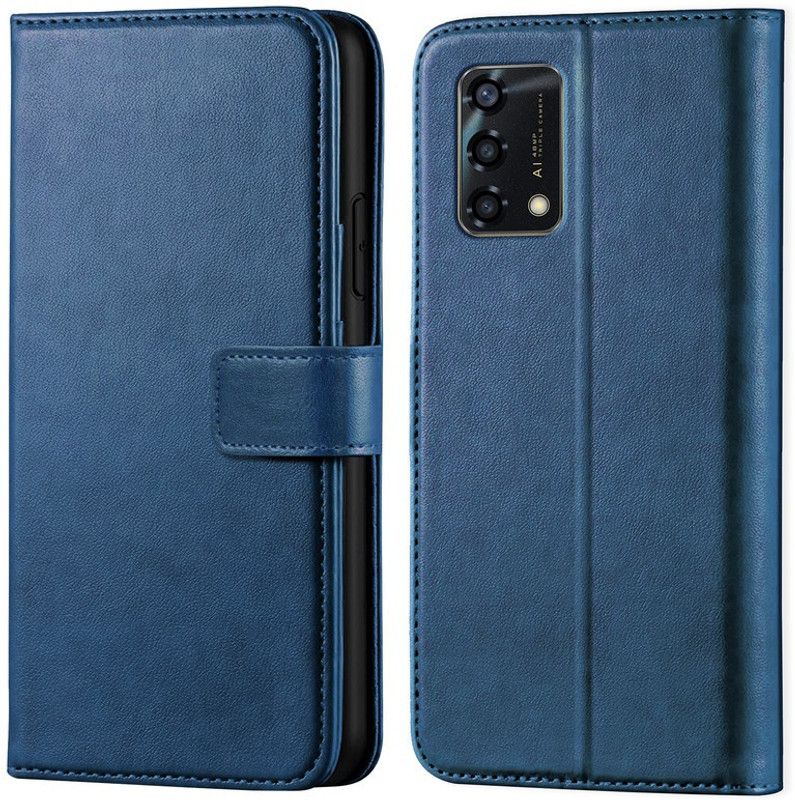 ponyta Flip Cover for Oppo F19s  (Blue, Dual Protection)