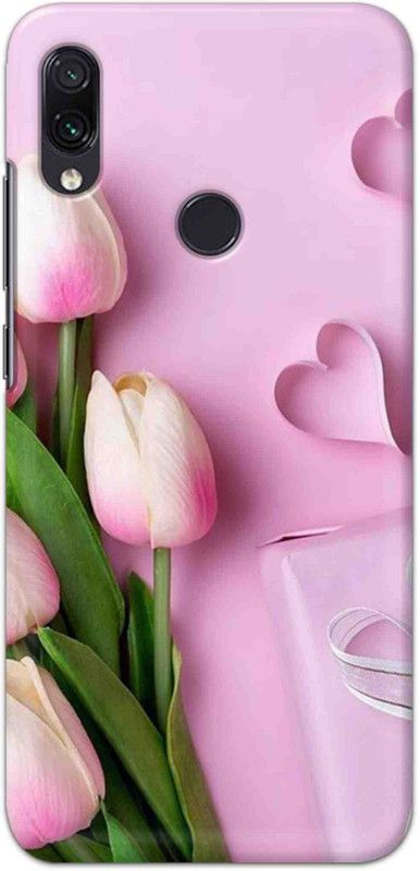 NDCOM Back Cover for Redmi Note 7 White Pink Flowers Printed  (Multicolor, Hard Case, Pack of: 1)