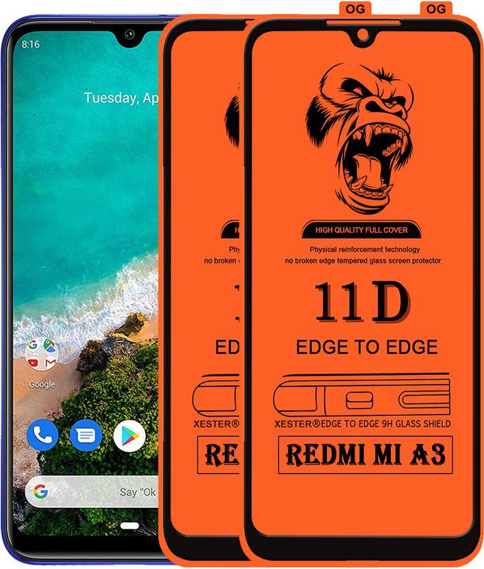 PEPHONE Edge To Edge Tempered Glass for REDMI MI A3  (Pack of 1)