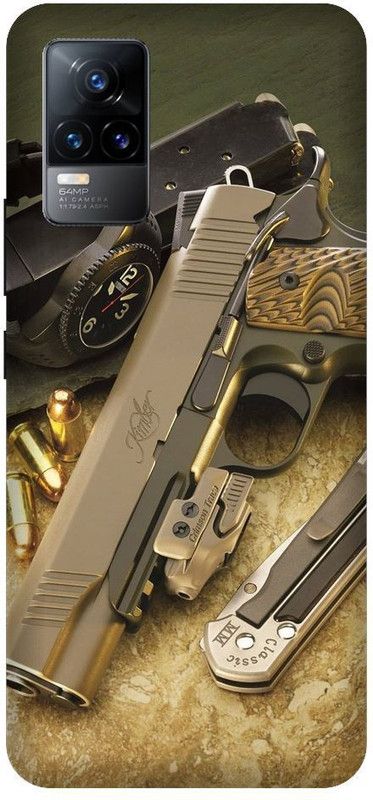 URCHIN Back Cover for Vivo V21 5G Gun, Pistol, Bullet, Weapon  (Multicolor, Shock Proof, Pack of: 1)