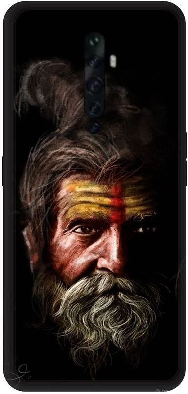 UMPRINT Book Cover for Oppo Reno 2f Baba Old Man Aghori Printed Back Cover  (Multicolor, Hard Case)