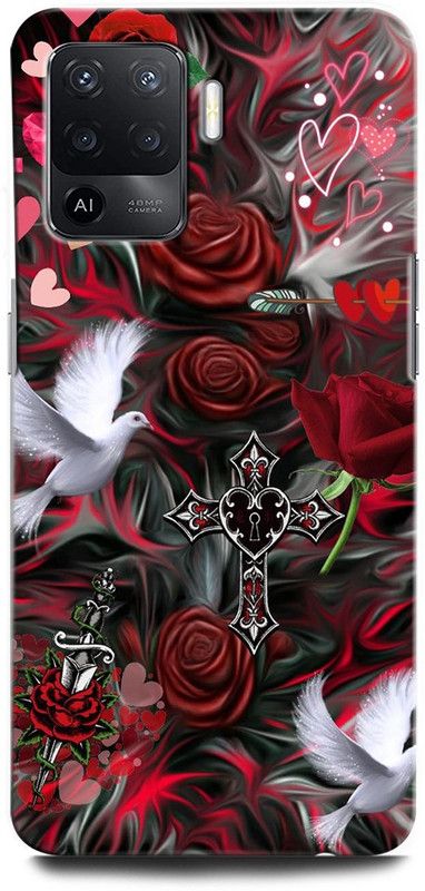 ORBIQE Back Cover for OPPO F19 Pro CPH2285 LOVE, FLOWER, HEART, COUPLE, BIRD, ROSE  (Multicolor, Hard Case, Pack of: 1)