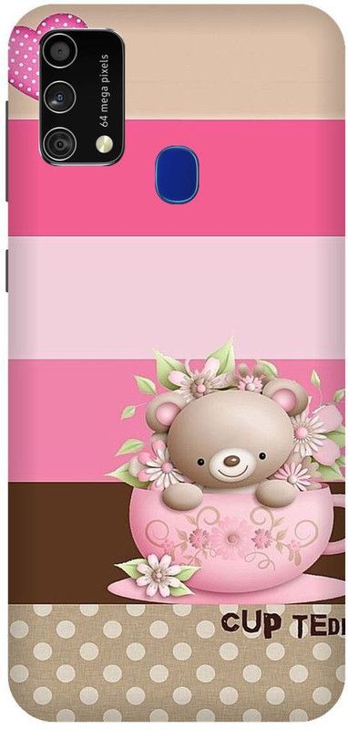 UMPRINT Back Cover for Samsung Galaxy F41 Taddy, Taddy Bear, Pink Printed Back Cover  (Multicolor, Hard Case, Pack of: 1)