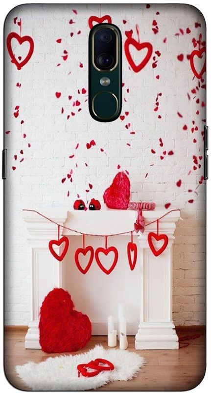 CROKIAN Back Cover for Oppo F11 Red heart Back Cover  (Multicolor, Hard Case, Pack of: 1)