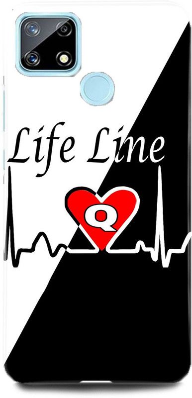 FUGGA Back Cover for Realme C12, RMX2189, Q, LETTER, ALPHABET, LIFE, LINE, Q, NAME  (Multicolor, Hard Case, Pack of: 1)
