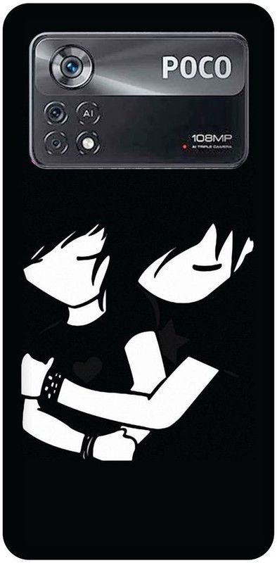 play fast Back Cover for POCO X4 Pro 5G, COUPLE, LOVE, HUGG, BLACK, SHADE  (Black, Hard Case, Pack of: 1)