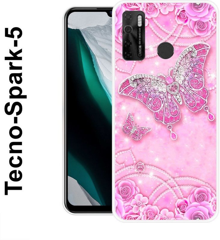 Sswastik Back Cover for Tecno Spark 5, TECNO Camon 15, Tecno spark 5 Pro  (Pink, Silver, Silicon)