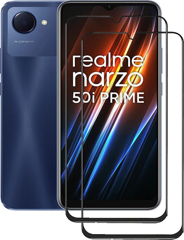 NSTAR Edge To Edge Tempered Glass for Realme Narzo 50i Prime  (Pack of 2)