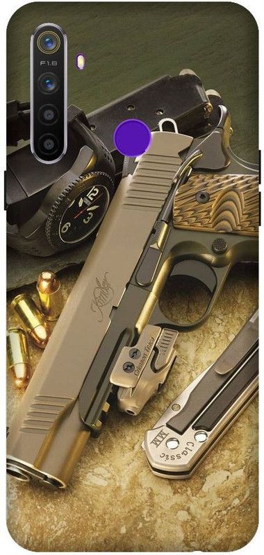 URCHIN Back Cover for Realme 5 pro Gun, Pistol, Bullet, Weapon  (Multicolor, Shock Proof, Pack of: 1)