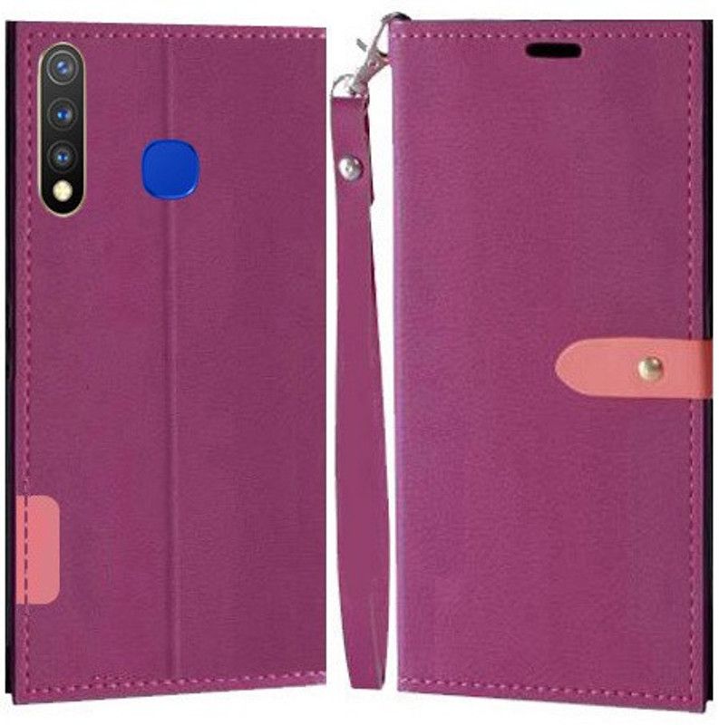 YAYAVAR Flip Cover for Vivo U20  (Pink, Grip Case, Pack of: 1)