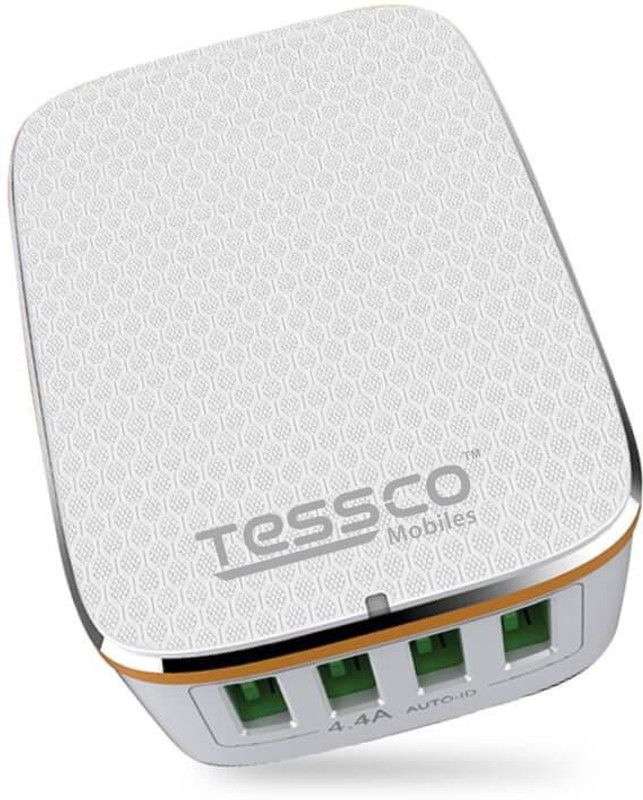 Tessco 22 W NA 4.4 A Multiport Mobile BC-205 Charger with Detachable Cable  (White)