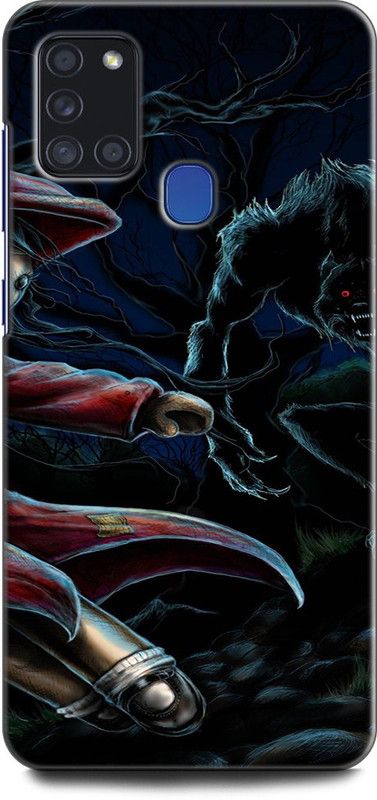 Afterglow Back Cover for SAMSUNG Galaxy A21s LITTLE RED, SCARY, HELLOWEEN, FAIEYTALES, RIDINGHOOD  (Multicolor, Shock Proof, Pack of: 1)
