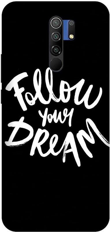 URCHIN Back Cover for Redmi 9 prime follow your dream, motivational, black  (Multicolor, Shock Proof, Pack of: 1)