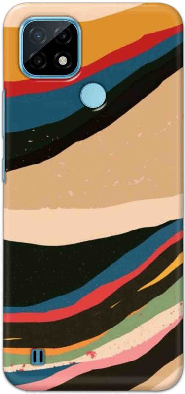 NDCOM Back Cover for Realme C21 Color Wave Pattern Printed  (Multicolor, Hard Case)
