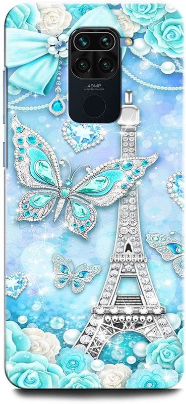 INTELLIZE Back Cover for REDMI Note 9 M2003J15SI EIFFEL TOWER, PARIS, HEARTS, LOVE, COLORFUL, GALAXY  (Multicolor, Hard Case, Pack of: 1)