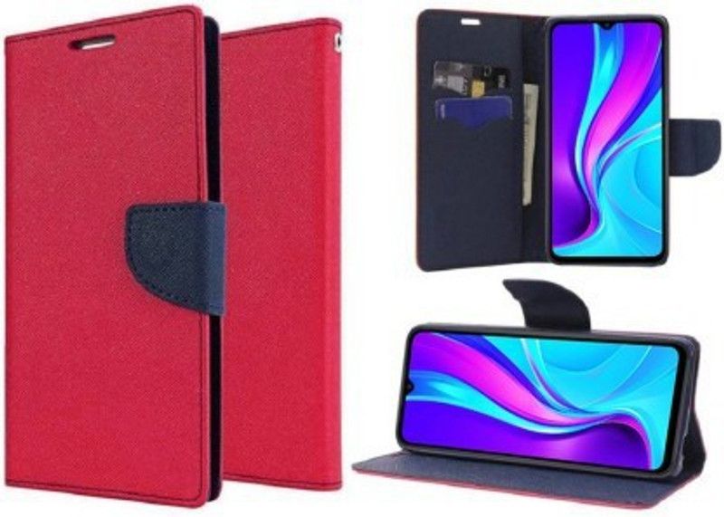 Rahishi Flip Cover for Vivo Y33s  (Pink, Cases with Holder, Pack of: 1)