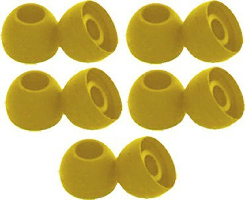 qweezer 10 pcs (5 Pair) Silicone rubber Earbuds Tips for buds 2 Medium Size In The Ear Headphone Cushion  (Pack of 10, Yellow)
