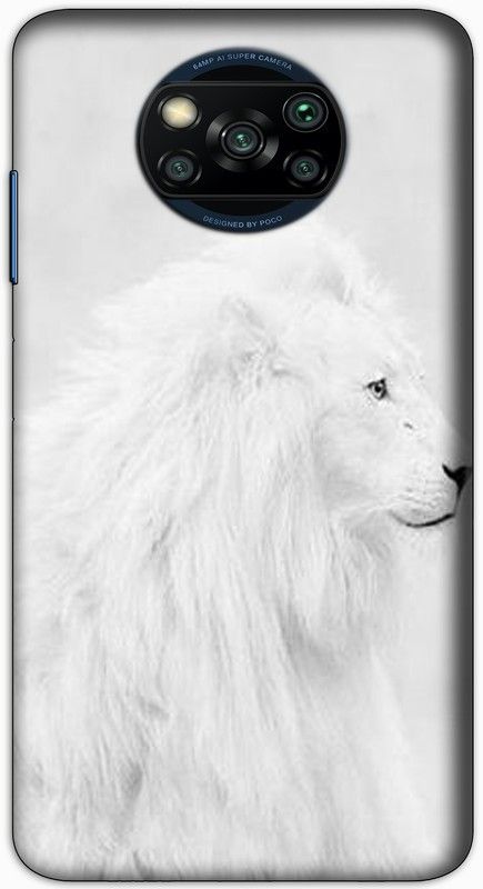 CROKIAN Back Cover for POCO X3 White Lion Back Cover  (Multicolor, Hard Case, Pack of: 1)