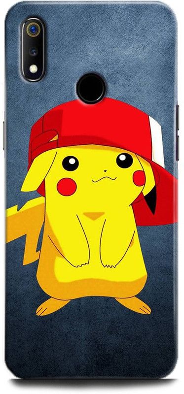 Afterglow Back Cover for Realme 3i PIKACHU, CARTOON, POKEMON, CUTE, PIKACHU POKEMON, LOVE  (Multicolor, Shock Proof, Pack of: 1)