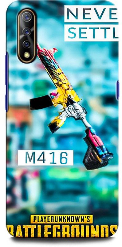 GRAFIQE Back Cover for Vivo S1 PUBGM416, ARMY, BADMASHBOY, GUN, FREEFIRE, JUEGO, GUN, METAL  (Multicolor, Shock Proof, Pack of: 1)