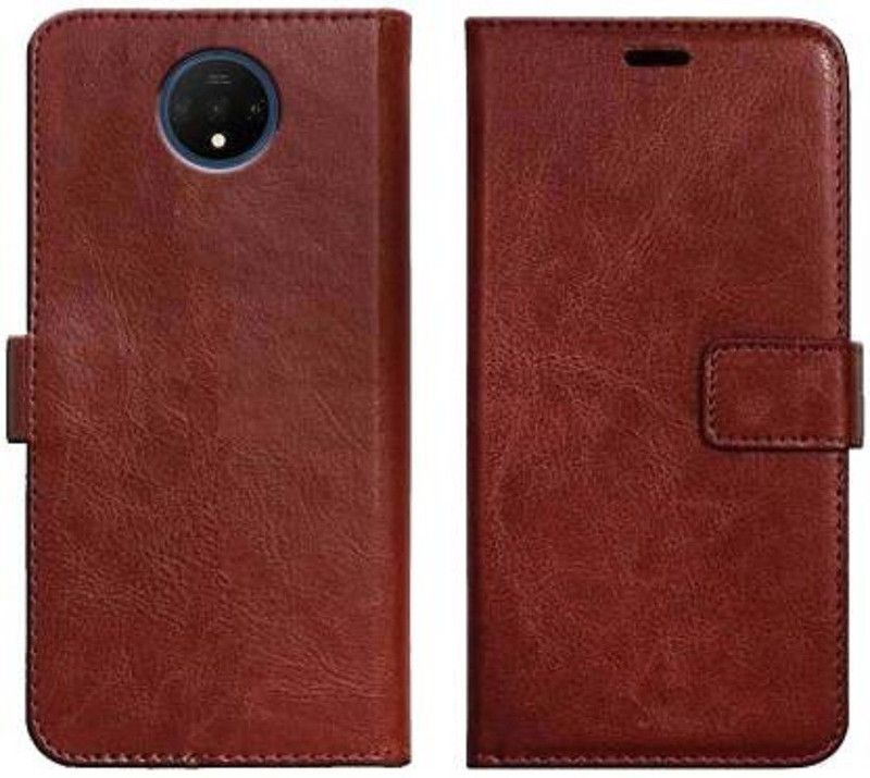 Urban Tech Flip Cover for One Plus 7 TFlip Case | Magnetic Closure | Shock Proof Wallet Flip Cover  (Brown, Magnetic Case, Pack of: 1)