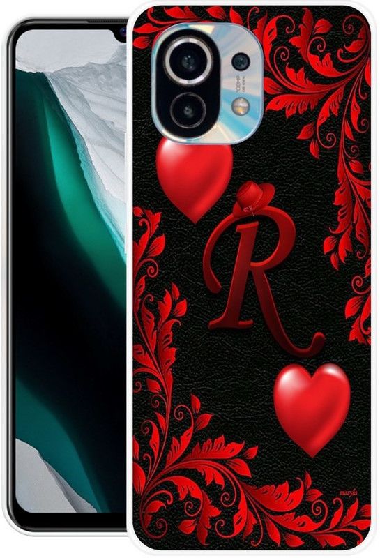 DESILOVE Back Cover for Mi 11 Lite, Mi 11 Lite 5G  (Black, Red, Grip Case, Silicon, Pack of: 1)