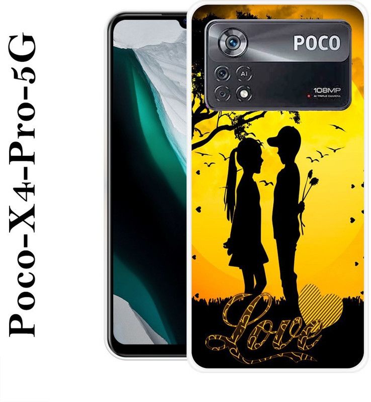 Sswastik Back Cover for Poco X4 Pro 5G  (Black, Yellow, Silicon)