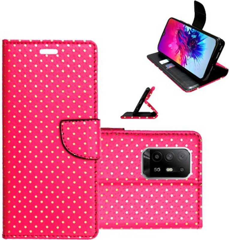 Realgo Flip Cover for Oppo F19 Pro+  (Pink, Pack of: 1)