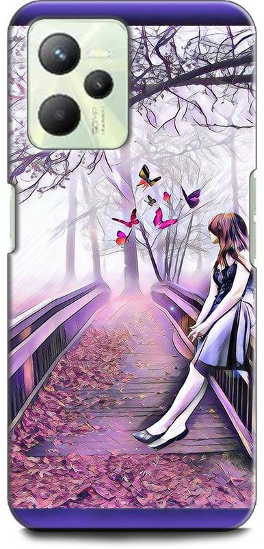 KEYCENT Back Cover for Realme C35, RMX3511 GIRL, ANIME, PINK, LOVELY GIRL, CARTOON, CUTE GIRL, DOLL  (Multicolor, Shock Proof, Pack of: 1)