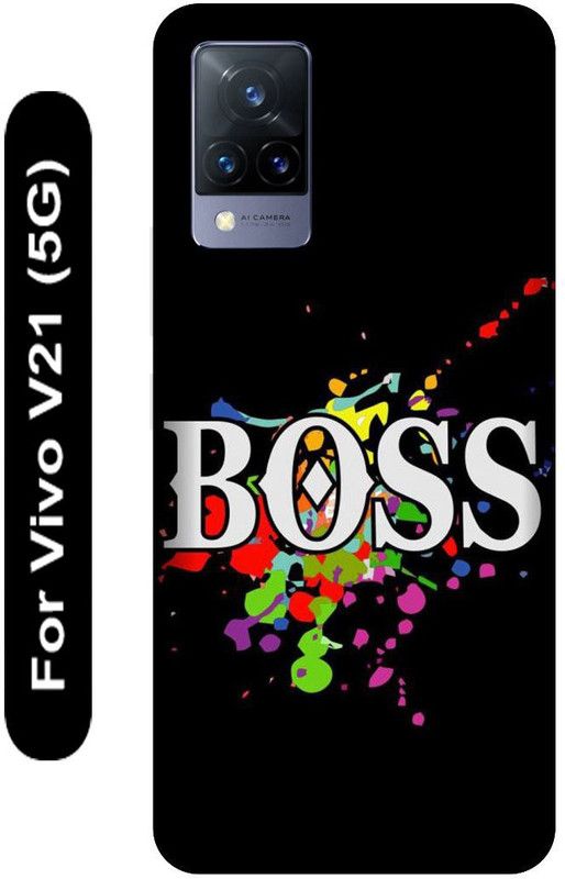 SSMORYA Back Cover for Vivo V21 5G, BOSS Letter Printed  (Multicolor, Hard Case, Pack of: 1)