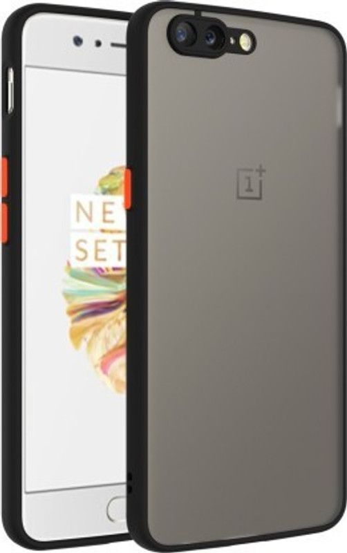 Binzokase Back Cover for OnePlus 5  (Black, Camera Bump Protector, Pack of: 1)