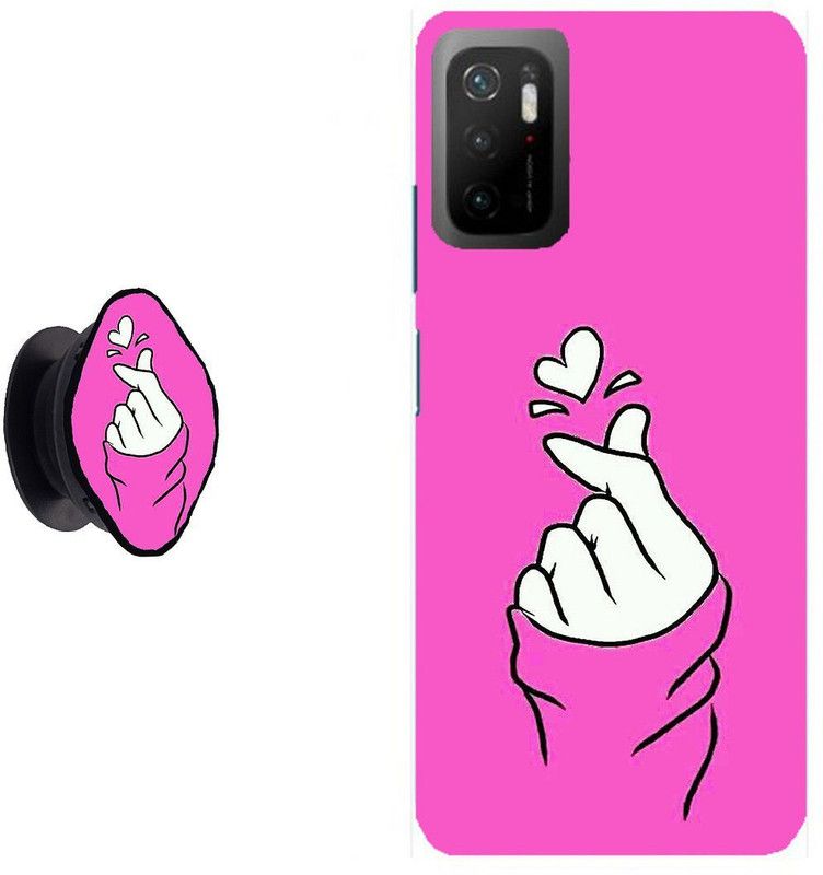 SPBR Back Cover for POCO M3 Pro, POCO M3 Pro 5G, Redmi Note 10T, Redmi Note 10T 5G  (Pink, White, Cases with Holder)