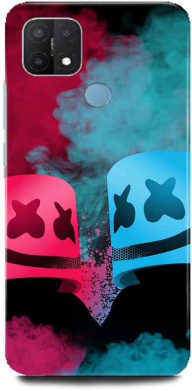 WallCraft Back Cover for Oppo A15, CPH2185 MARSHMELLO, DJ, EDM, MUSIC, SMILEY, FUNNY  (Multicolor, Dual Protection, Pack of: 1)