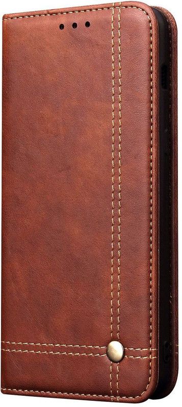 Pure Color Pouch for Realme 2  (Brown, Magnetic Case)