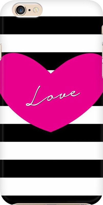 Coberta Case Back Cover for Apple iPhone 6s Back Cover Black And White Stripes Pink Heart Design Back Case For Apple iPhone 6s By Coberta  (Multicolor, Pack of: 1)