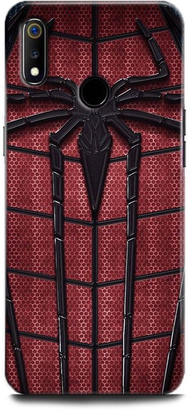 Afterglow Back Cover for Realme 3i SPIDERMAN, MARVAL, SUPERHERO, COMIC, PETER PARKER, BLACK SPIDERAN  (Multicolor, Shock Proof, Pack of: 1)