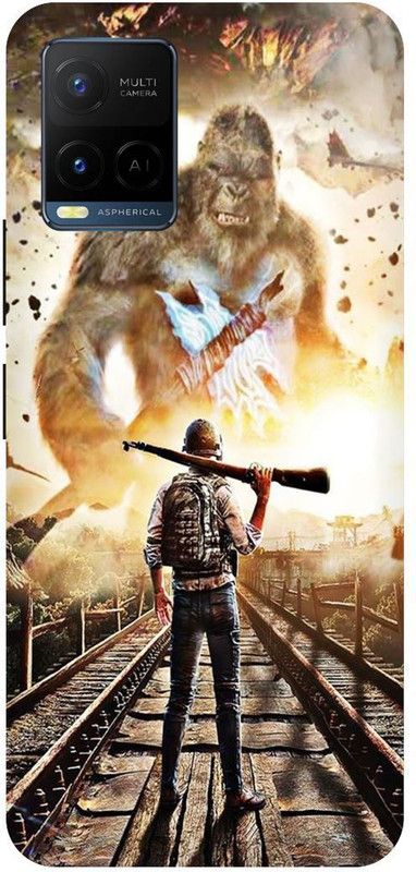 THE NARAYANA COLLECTIONS Back Cover for VIVO Y21A-2149-PUBG,GAME,GODZILL,EVENT  (Multicolor, Hard Case, Pack of: 1)