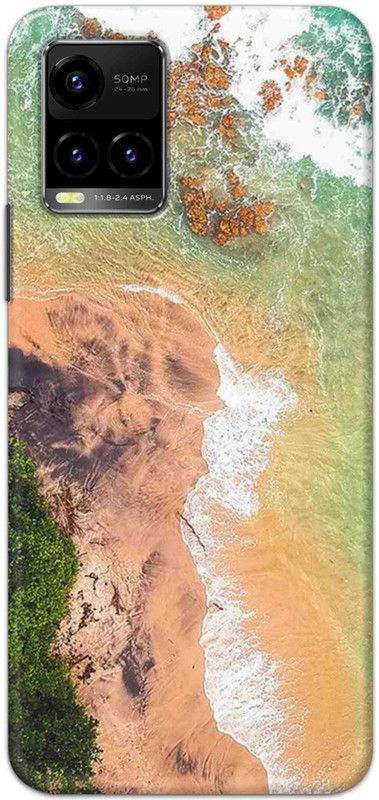 NDCOM Back Cover for Vivo Y33s Beach Wave Printed  (Multicolor, Hard Case, Pack of: 1)