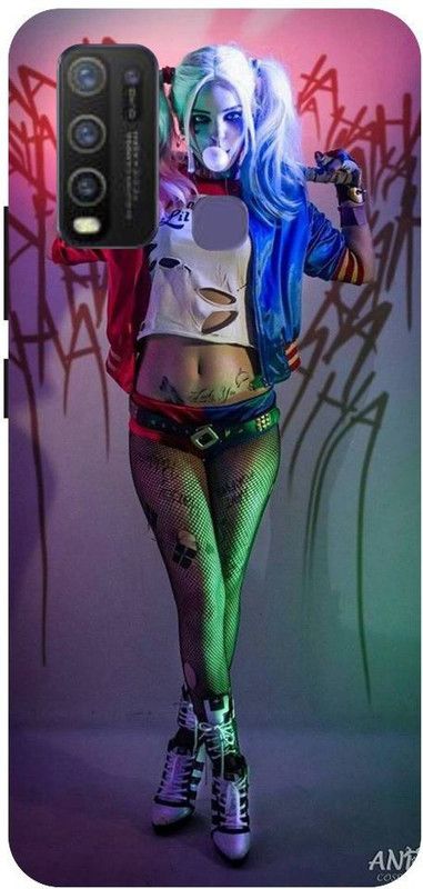URCHIN Back Cover for Vivo Y30 harley quinn, joker gf, girl, cute, joker and harley, movie, suicide sqad  (Multicolor, Shock Proof, Pack of: 1)