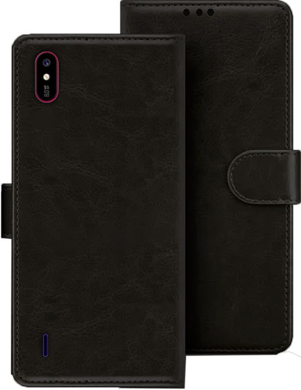 HANIRY Flip Cover for Lava Z53 flip cover | Z53 flip cover | Black  (Black, Magnetic Case)