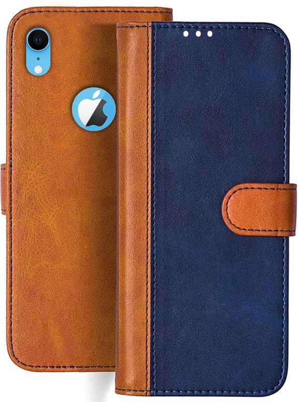 HANIRY Flip Cover for IPhone XR flip cover | MRY62HN/A flip cover | Blue, Brown Design  (Brown, Magnetic Case)