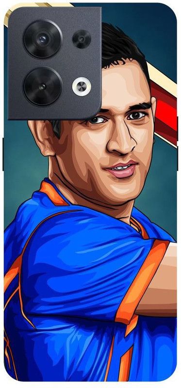 Wall Art Back Cover for OPPO RENO 8 (5G) M S Dhoni, Indian Player, Mahi Printed  (Multicolor, Dual Protection, Pack of: 1)
