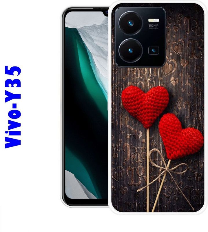 CellWorld Back Cover for Vivo Y35  (Red, Brown, Silicon)