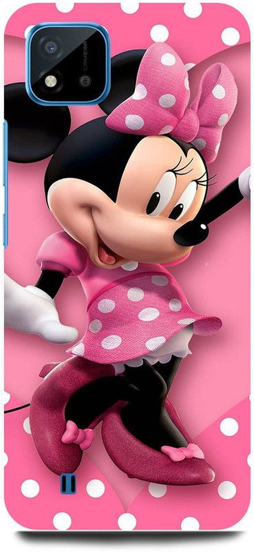 FRONK Back Cover for Realme C20, RMX3063, MICKEY, MOUSE, MINNIE, MOUSE, DOLL, TEDDY, LOVE  (Pink, Hard Case, Pack of: 1)