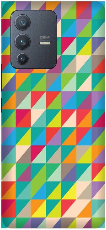 SAVETREE Back Cover for Vivo V23 Pro 5G, BLUE COLORFUL, COLORS, CROSSING LINES  (Multicolor, Dual Protection, Pack of: 1)