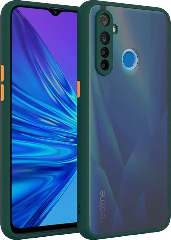 MOBIRUSH Back Cover for Realme C3  (Green, Camera Bump Protector)